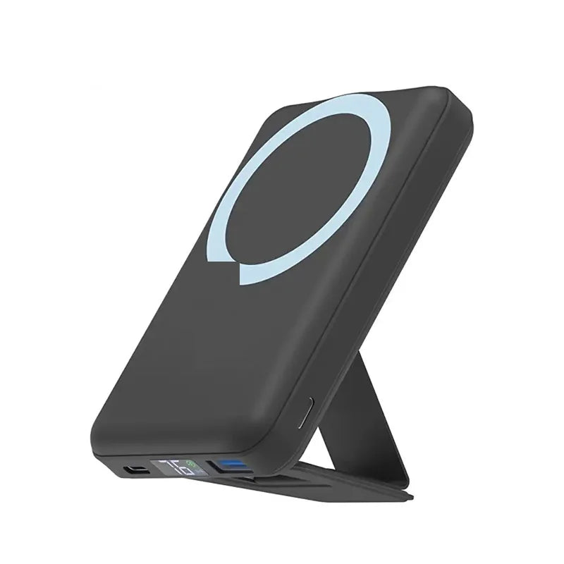 10000mAh  Holder Magnetic Power Bank with Type-C Cable LED Display 22.5W PD Fast Charging Wireless Portable Charger for iPhone